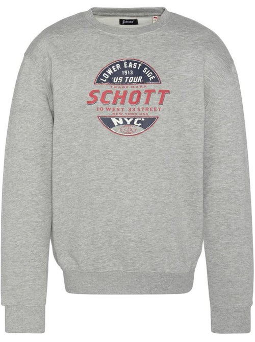 Sweatshirt cinzento masculino schott com estampado - Kiabi Sweatshirt cinzento masculino schott com estampado - Kiabi