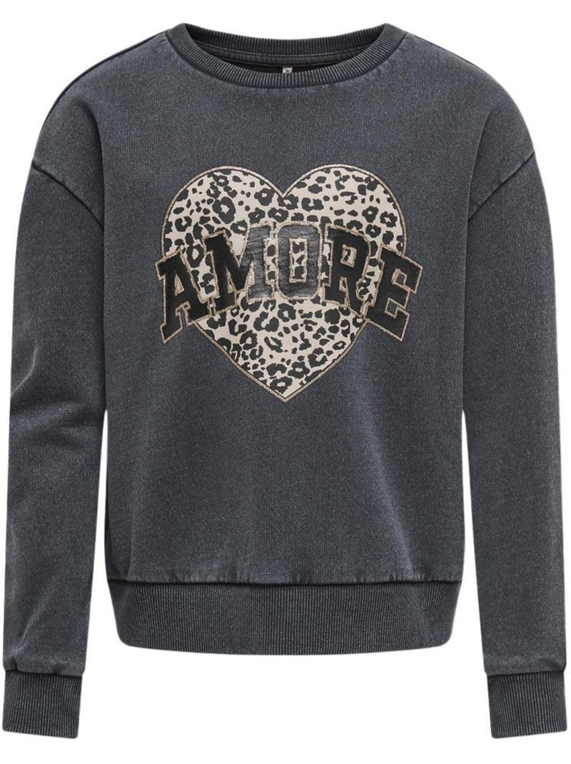 Sweatshirt Cinzento para Menina Kids ONLY Gruna Cinza-prateado - Kiabi