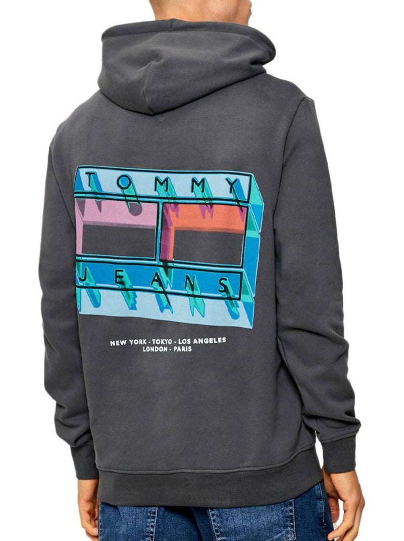Sweatshirt Cinzento Tommy Hilfiger TJM Flag para Homem Cinza-prateado - Kiabi