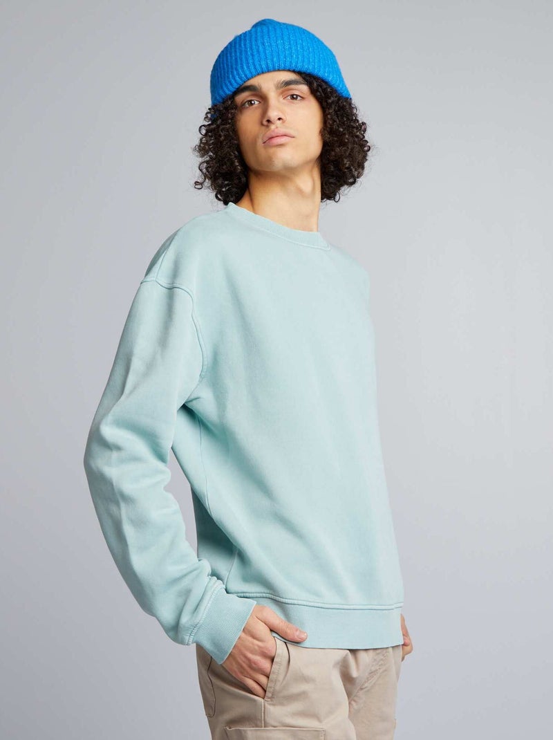 Sweatshirt clássica em moletão AZUL - Kiabi