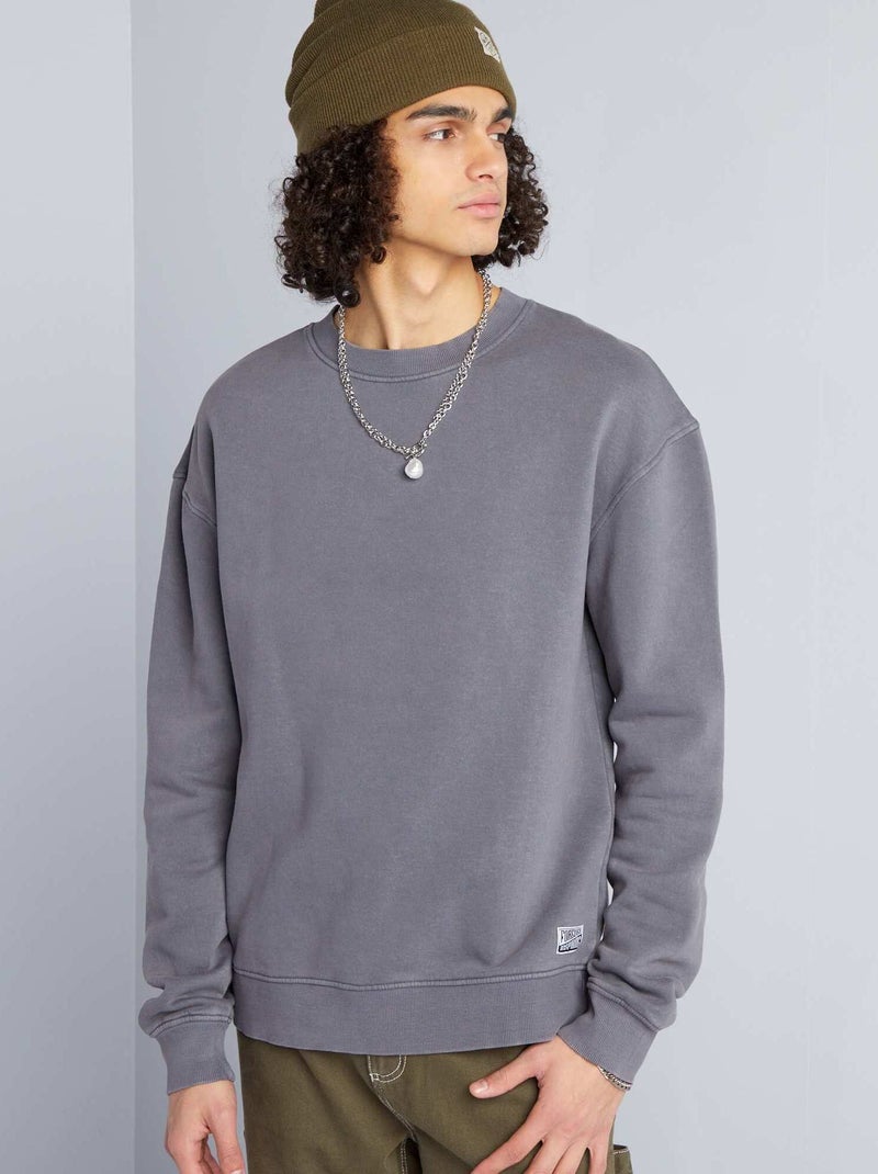 Sweatshirt clássica em moletão CINZA - Kiabi