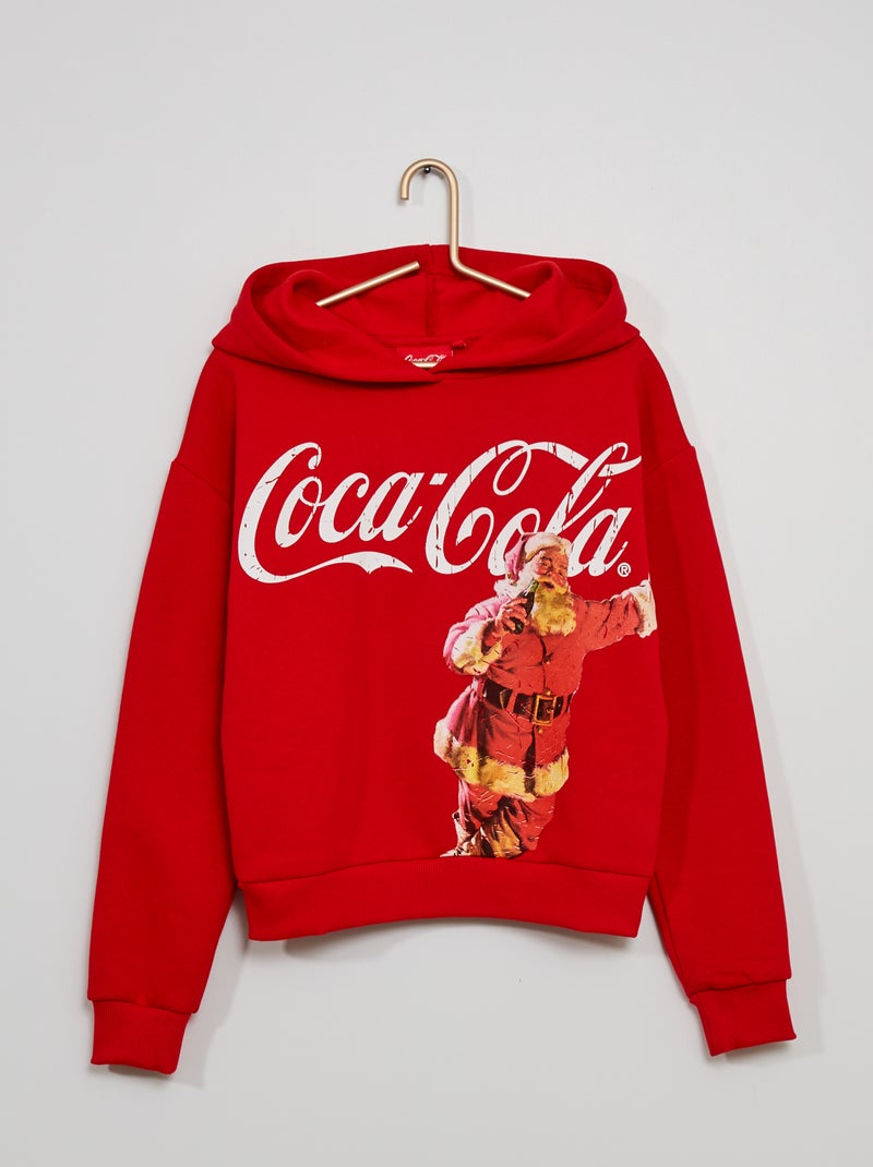 Sweatshirt 'Coca Cola' de Natal com capuz VERMELHO - Kiabi