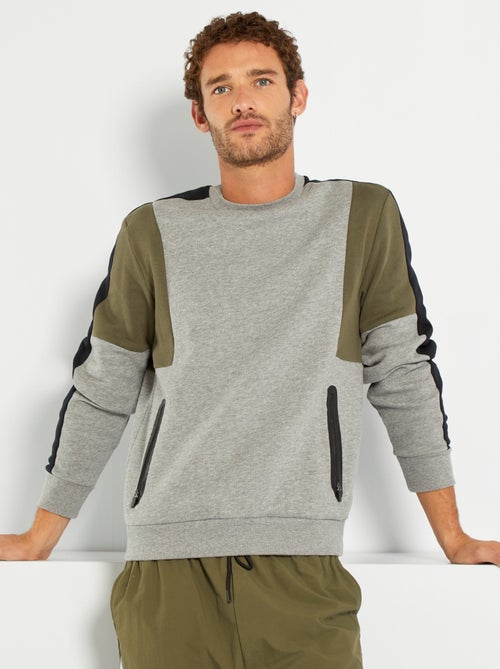 Sweatshirt color-block boldos com fechos - Kiabi