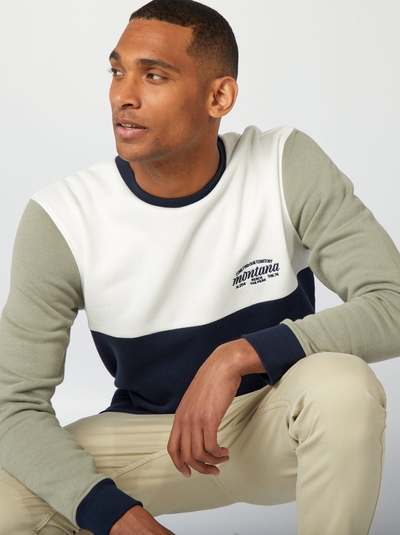 Sweatshirt color-block BRANCO - Kiabi