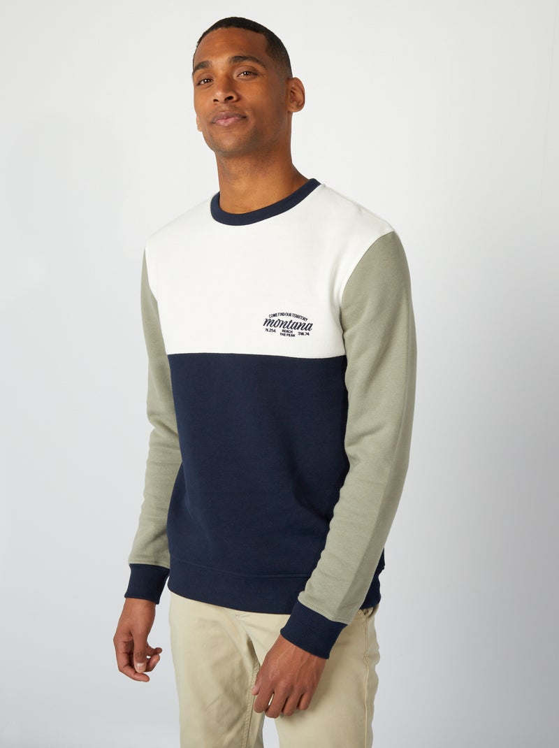 Sweatshirt color-block BRANCO - Kiabi