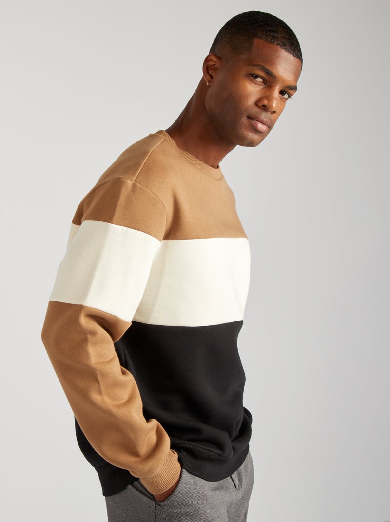 Sweatshirt color-block BRANCO - Kiabi