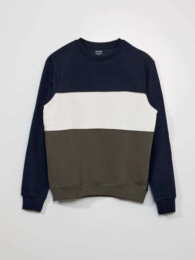 Sweatshirt color-block em moletão CAQUI - Kiabi