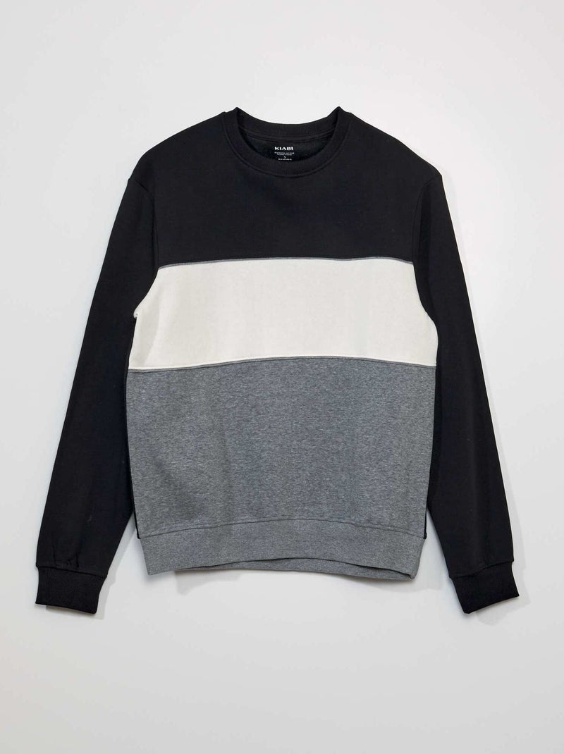Sweatshirt color-block em moletão CINZA - Kiabi