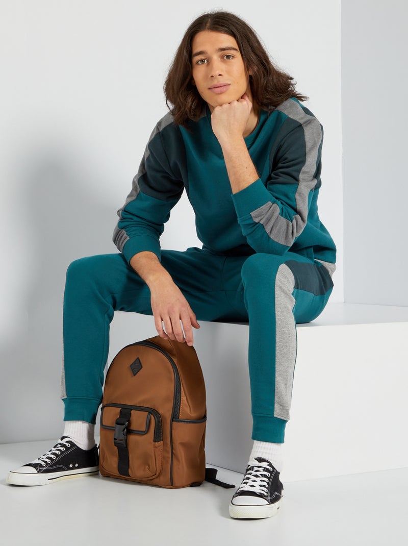 Sweatshirt color-block em moletão VERDE - Kiabi