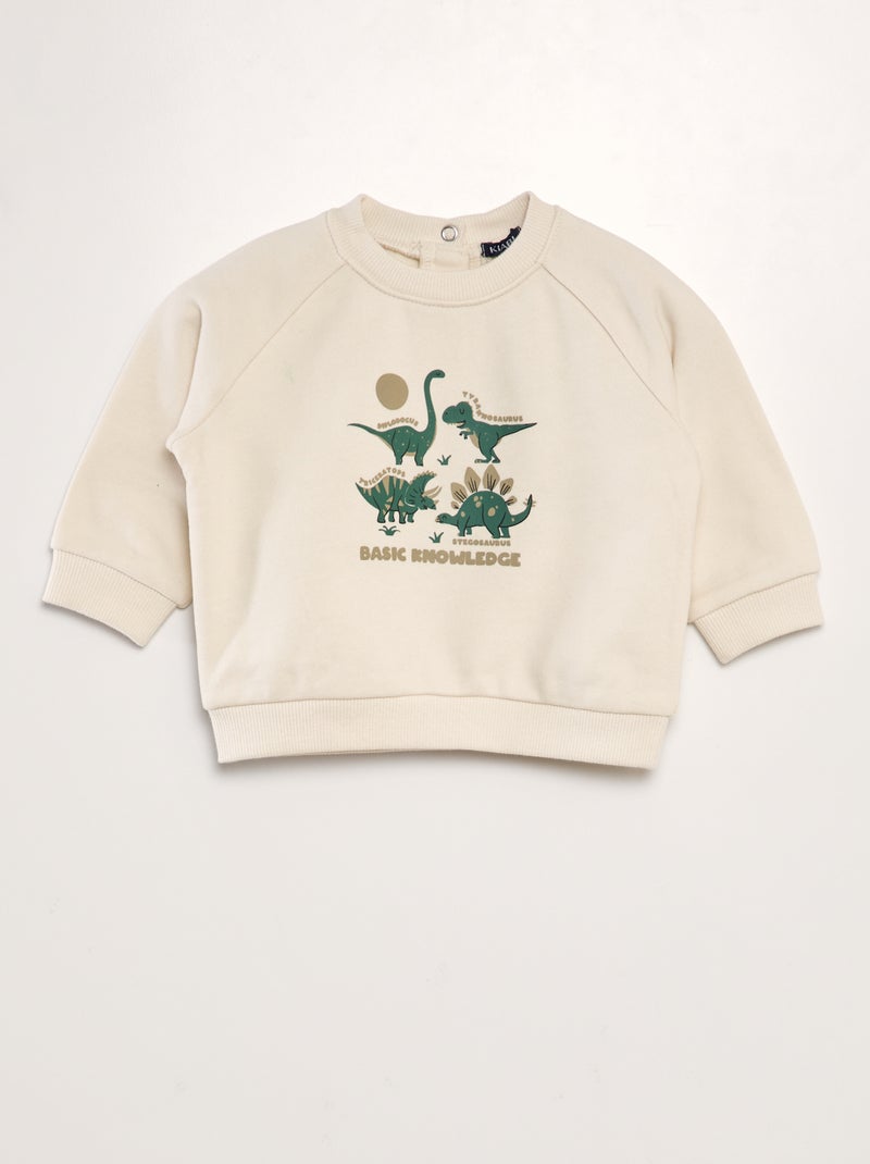 Sweatshirt colorida de algodão BEGE - Kiabi