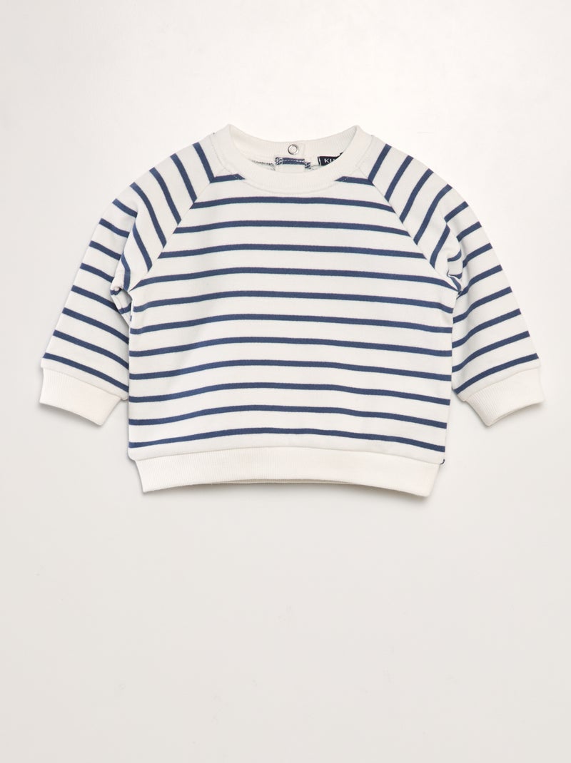 Sweatshirt colorida de algodão BRANCO - Kiabi