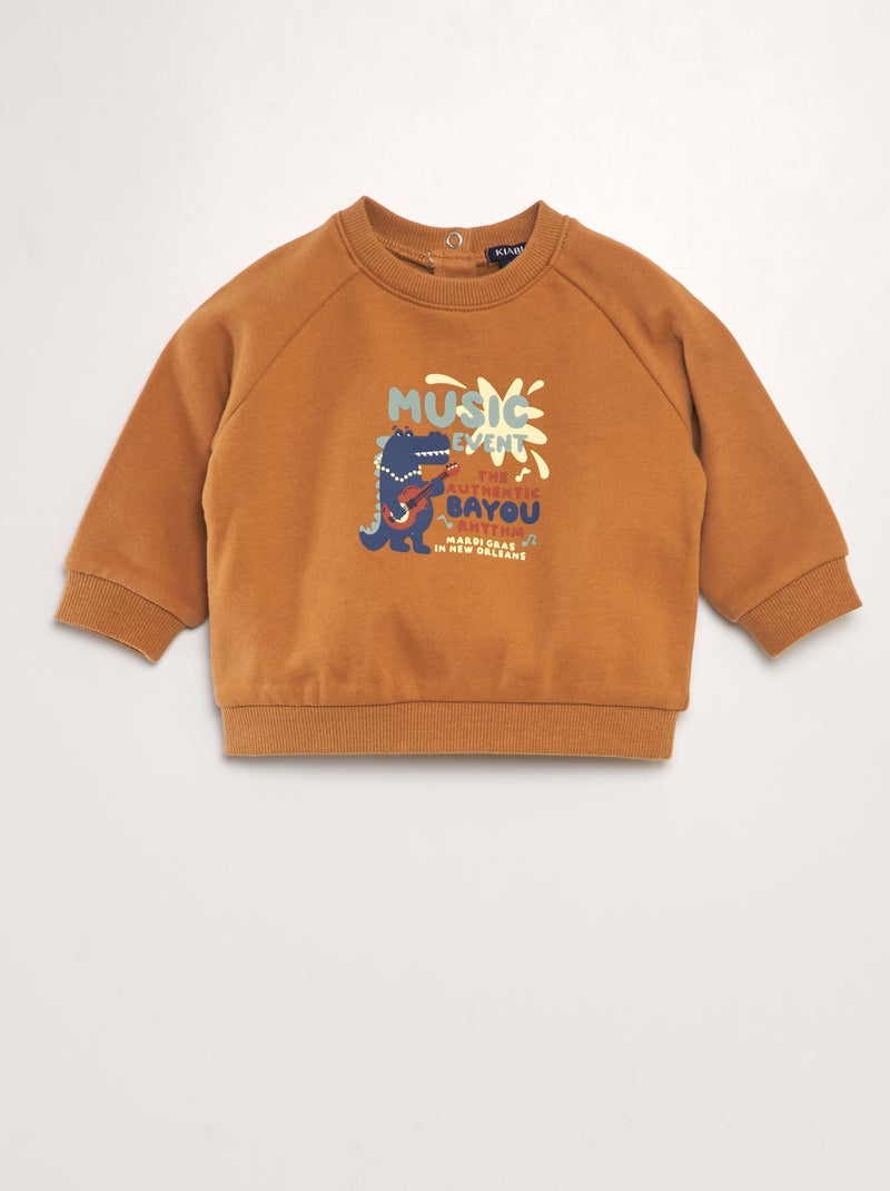 Sweatshirt colorida de algodão CASTANHO - Kiabi