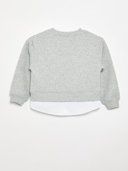 Sweatshirt com base de camisa integrada e bordado no peito - Kiabi Sweatshirt com base de camisa integrada e bordado no peito - Kiabi