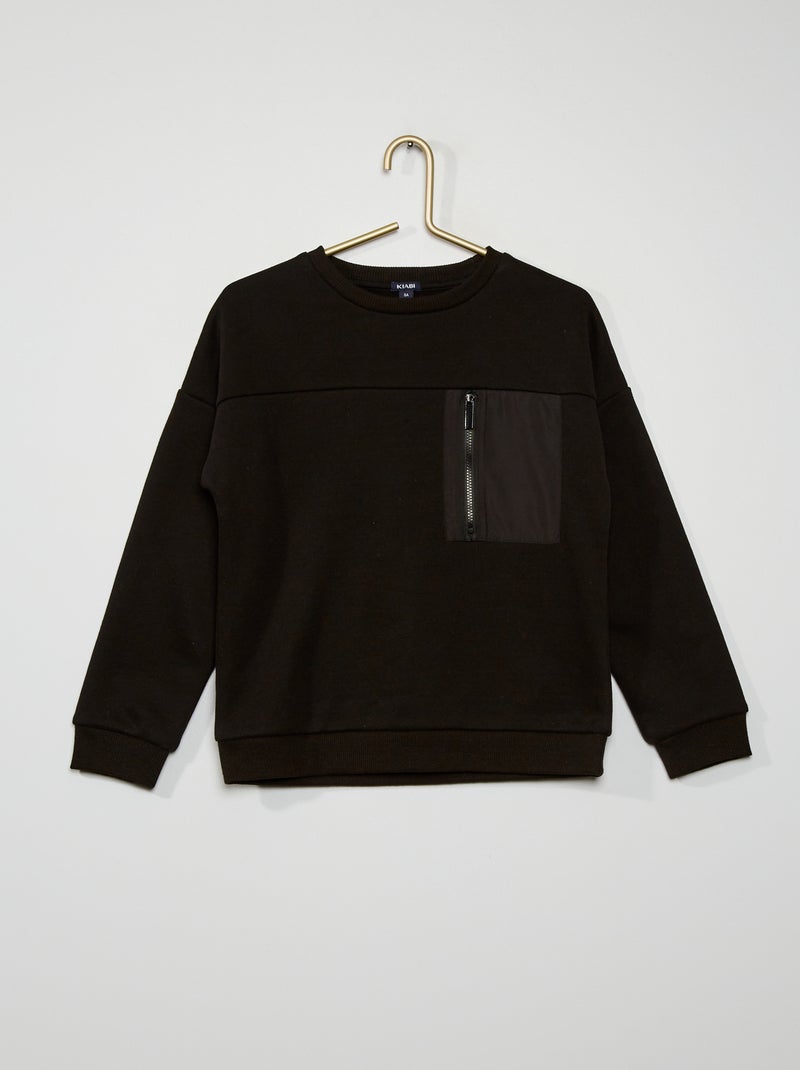 Sweatshirt com bolso Preto - Kiabi