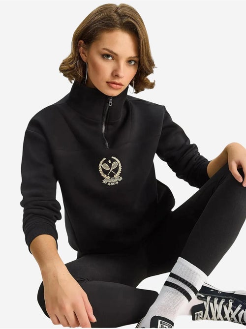 Sweatshirt com bordado e gola com fecho lucci - Kiabi