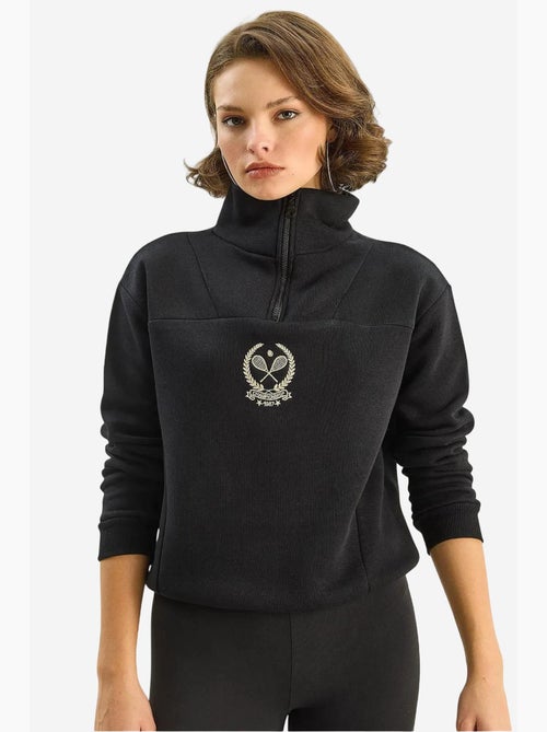 Sweatshirt com bordado e gola com fecho lucci - Kiabi