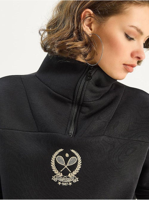 Sweatshirt com bordado e gola com fecho lucci - Kiabi