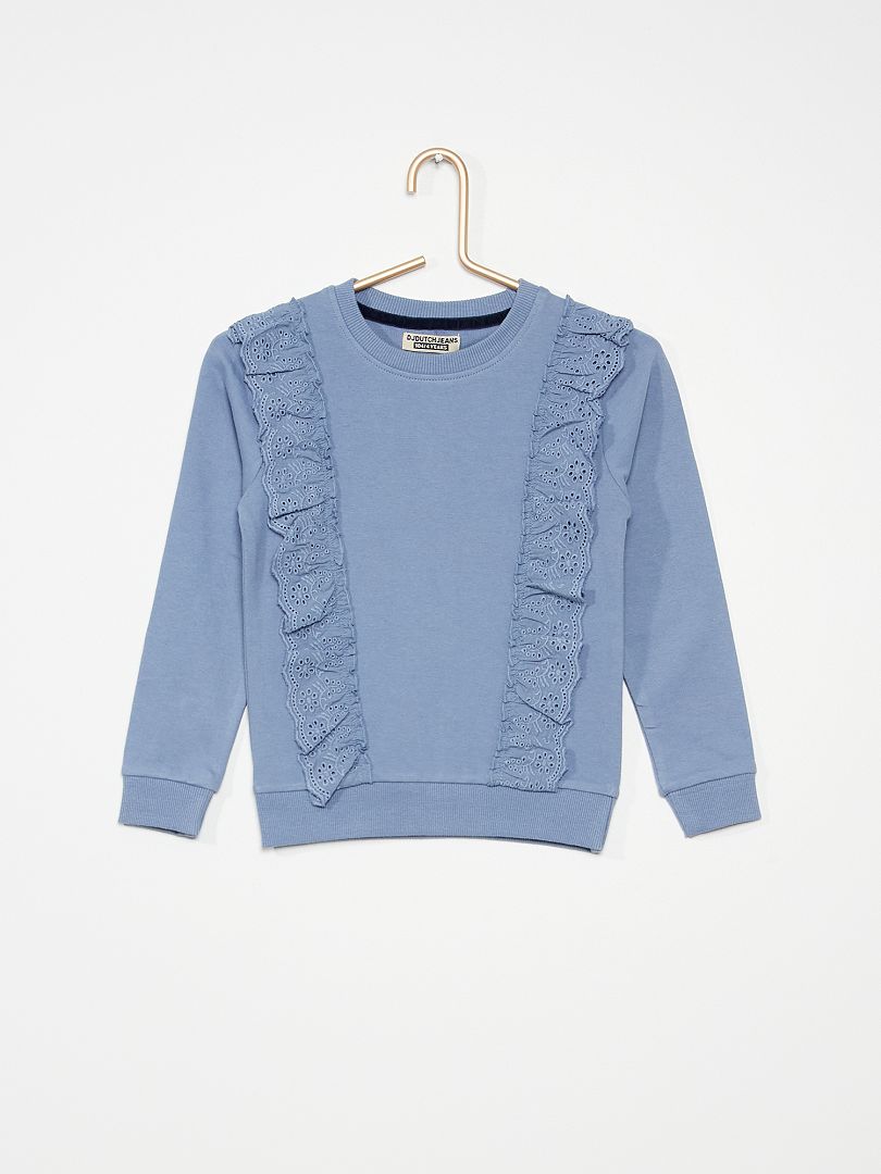 Sweatshirt com bordado inglês Azul Kiabi 10.00€