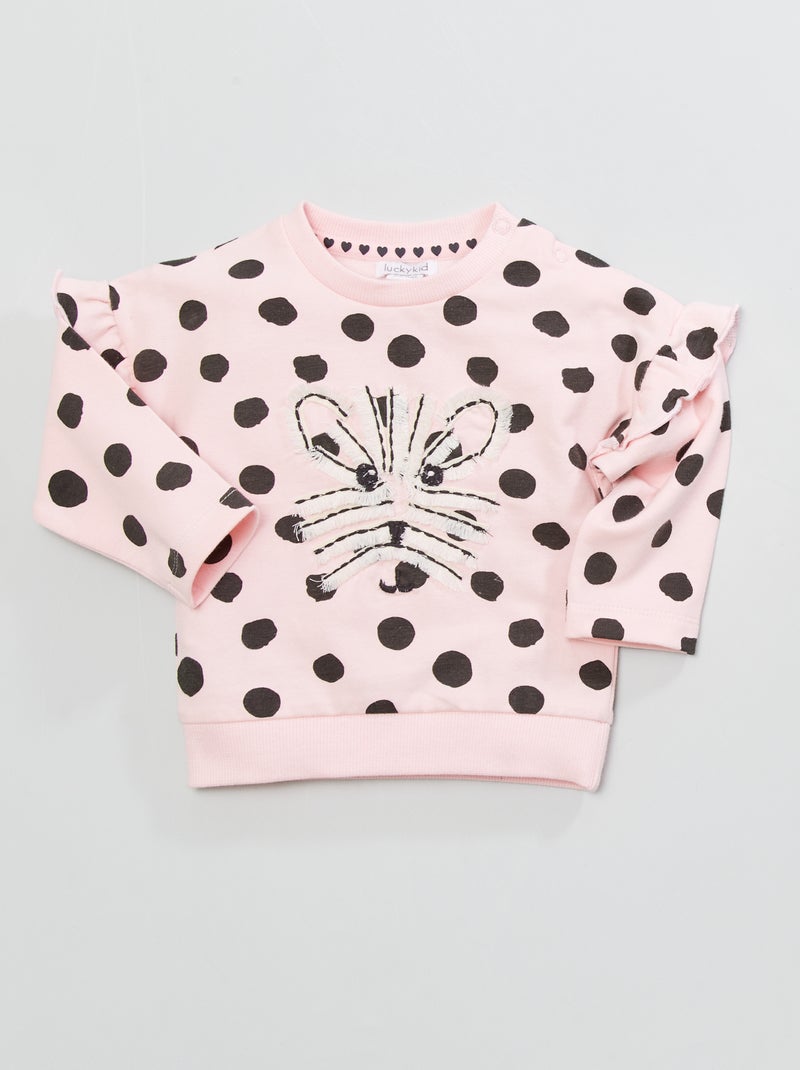 Sweatshirt com cabeça de leão Rosa/ Cinza - Kiabi