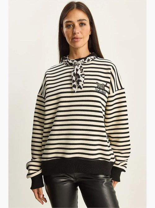 Sweatshirt com capuz às riscas com cordão lucci - Kiabi Sweatshirt com capuz às riscas com cordão lucci - Kiabi