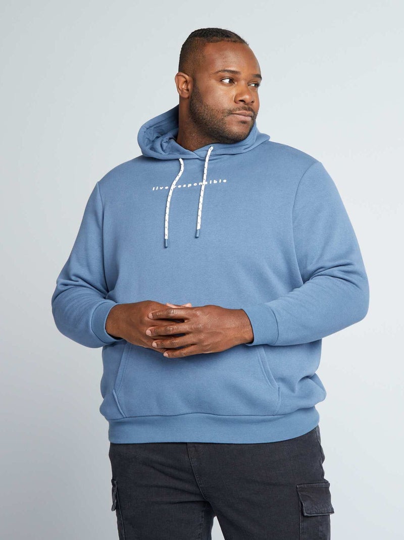 Sweatshirt com capuz AZUL - Kiabi