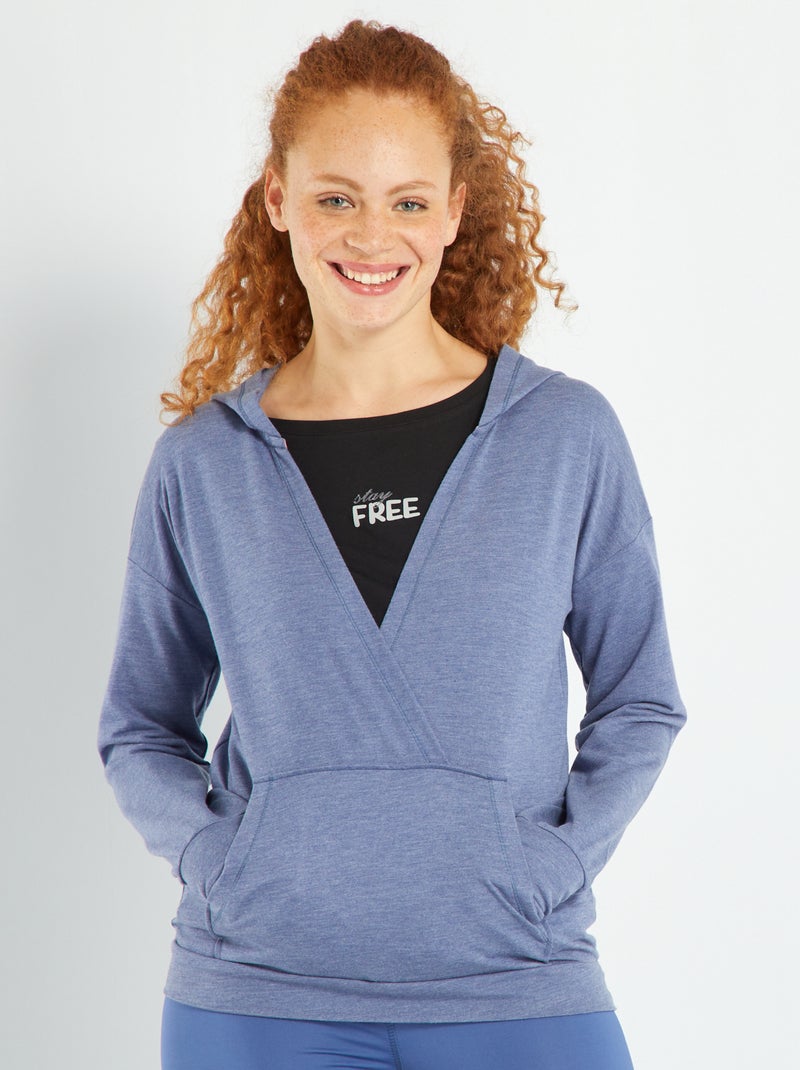 Sweatshirt com capuz Azul - Kiabi