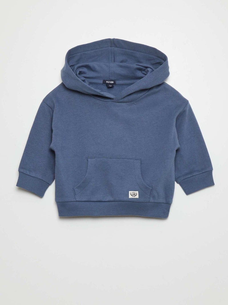Sweatshirt com capuz AZUL - Kiabi