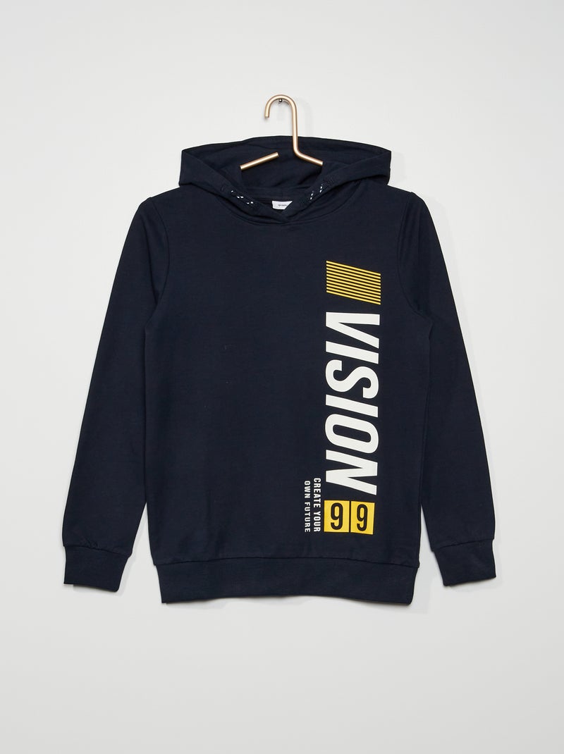 Sweatshirt com capuz Azul Marinho - Kiabi