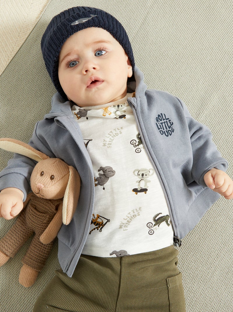Sweatshirt com capuz AZUL - Kiabi