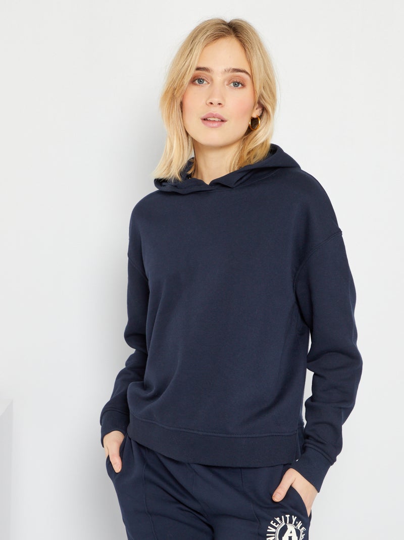 Sweatshirt com capuz AZUL - Kiabi