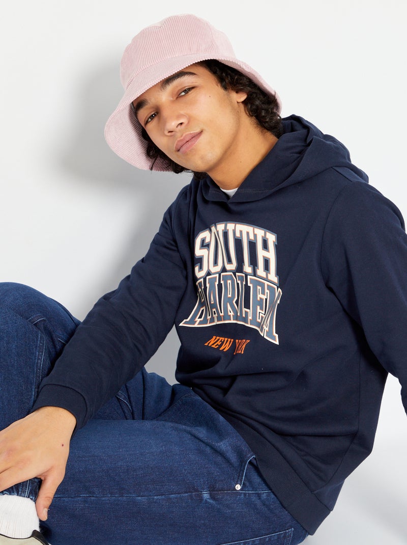 Sweatshirt com capuz AZUL - Kiabi