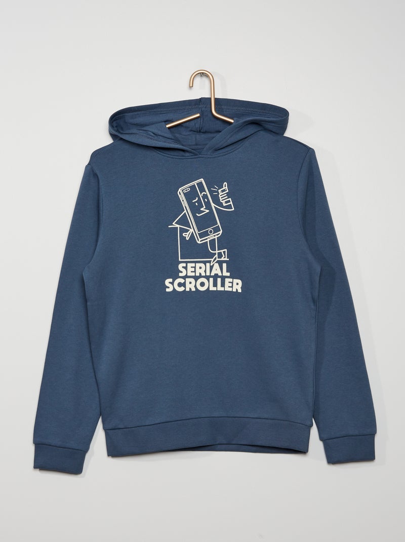 Sweatshirt com capuz AZUL - Kiabi
