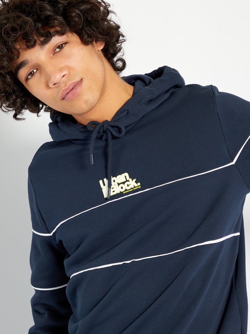 Sweatshirt com capuz AZUL - Kiabi