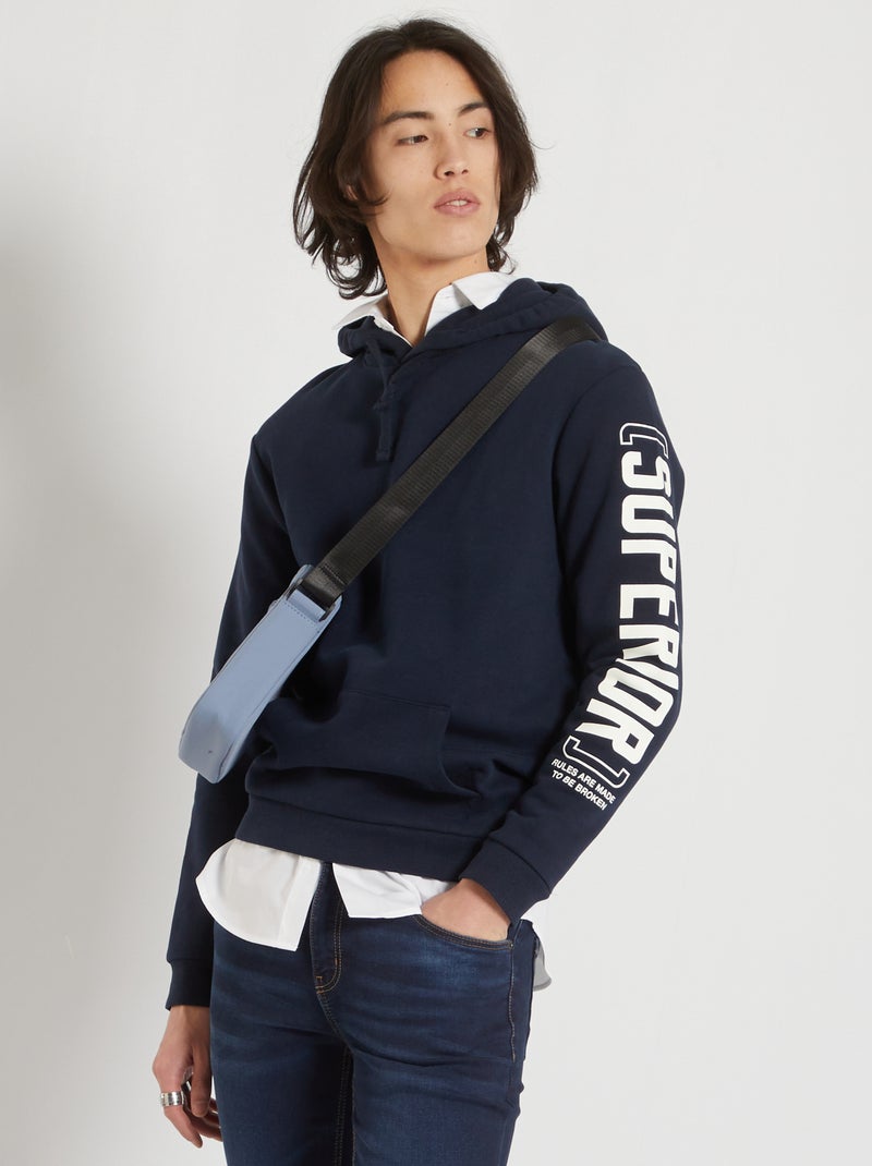 Sweatshirt com capuz AZUL - Kiabi