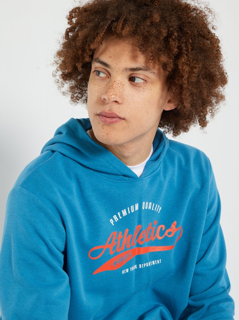 Sweatshirt com capuz AZUL - Kiabi