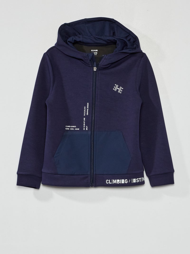 Sweatshirt com capuz AZUL - Kiabi