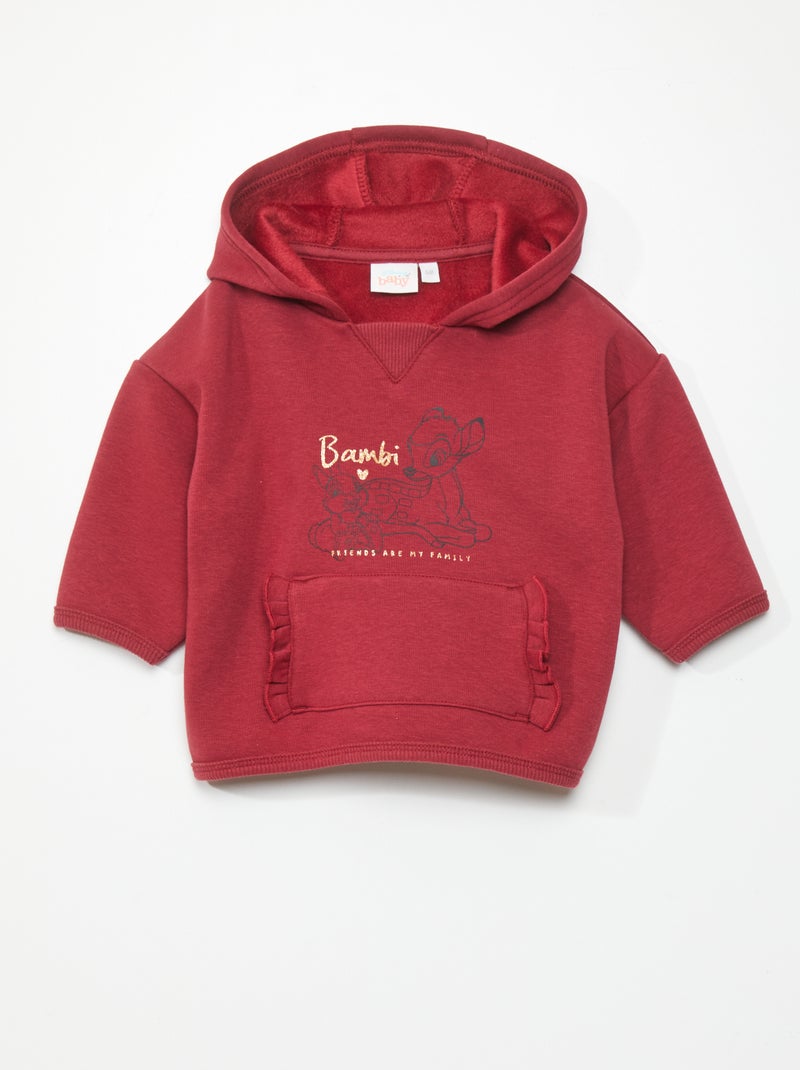 Sweatshirt com capuz 'Bambi' VERMELHO - Kiabi