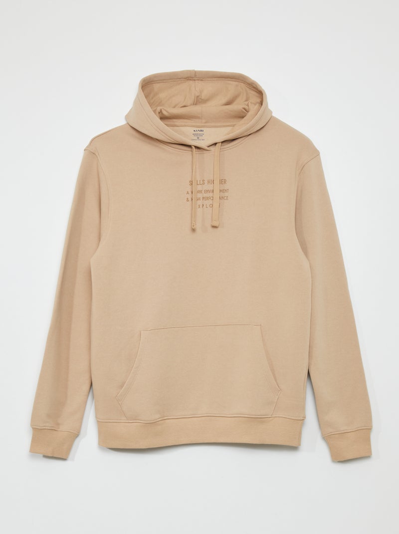 Sweatshirt com capuz BEGE - Kiabi