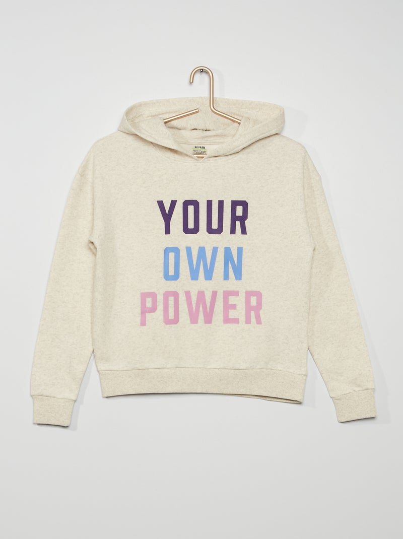 Sweatshirt com capuz BEGE - Kiabi