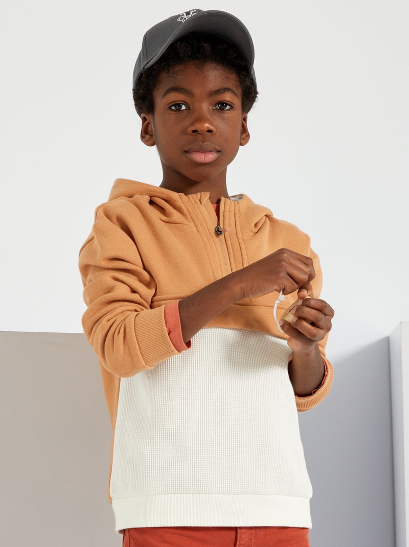 Sweatshirt com capuz BEGE - Kiabi