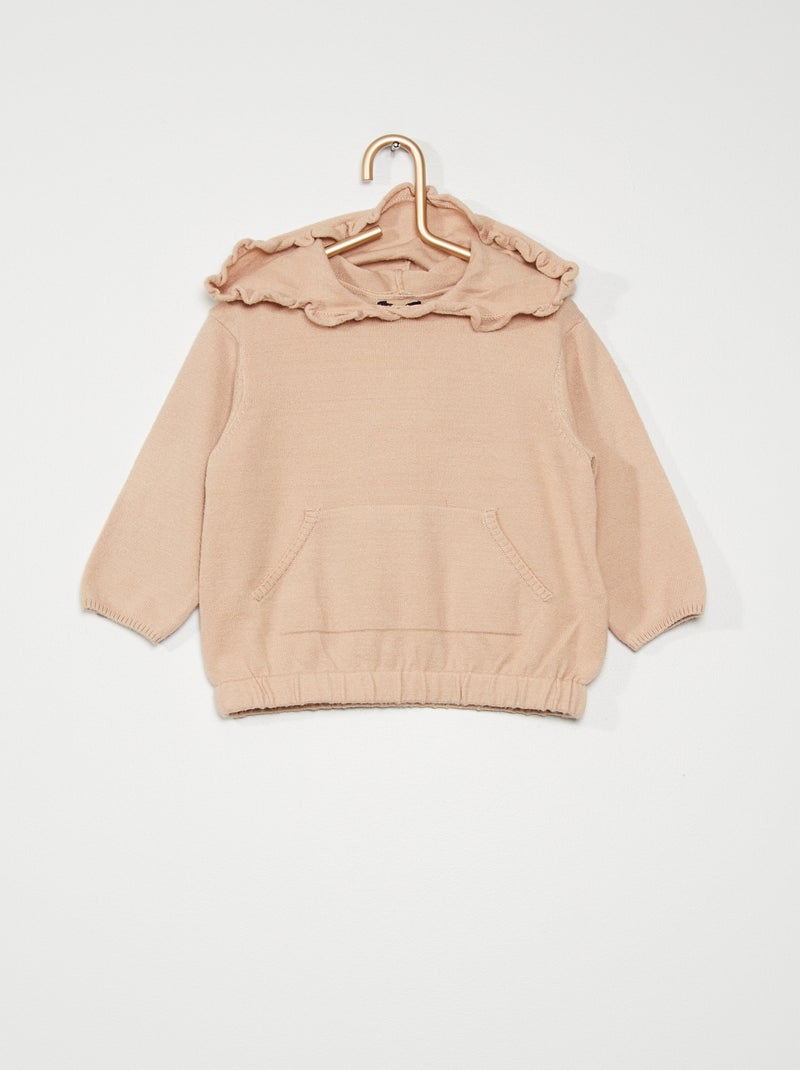 Sweatshirt com capuz BEGE - Kiabi