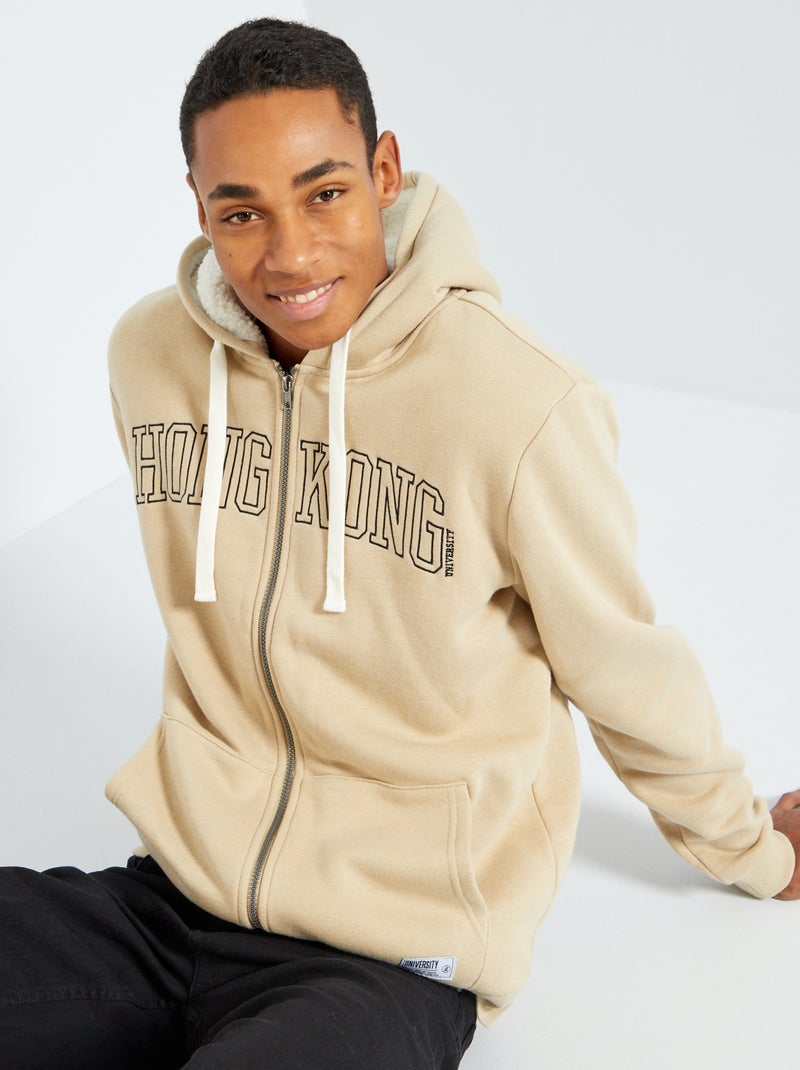 Sweatshirt com capuz BEGE - Kiabi