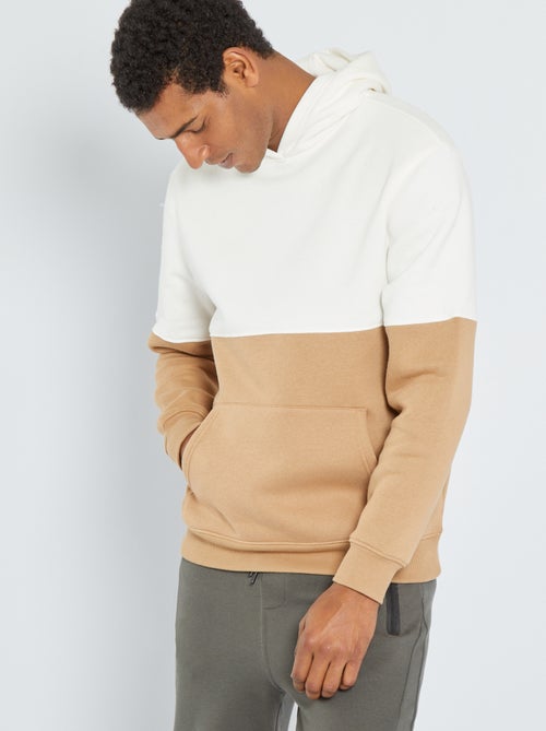 Sweatshirt com capuz bicolor em moletão - Kiabi