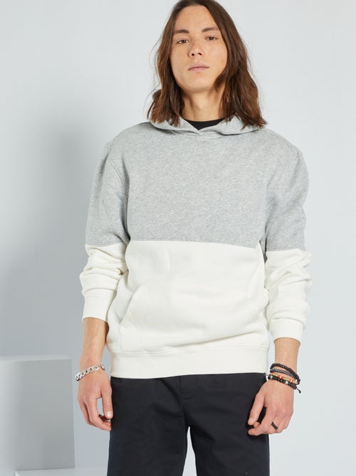 Sweatshirt com capuz bicolor em moletão - Kiabi