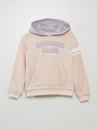 Sweatshirt com capuz bicolor estilo americano