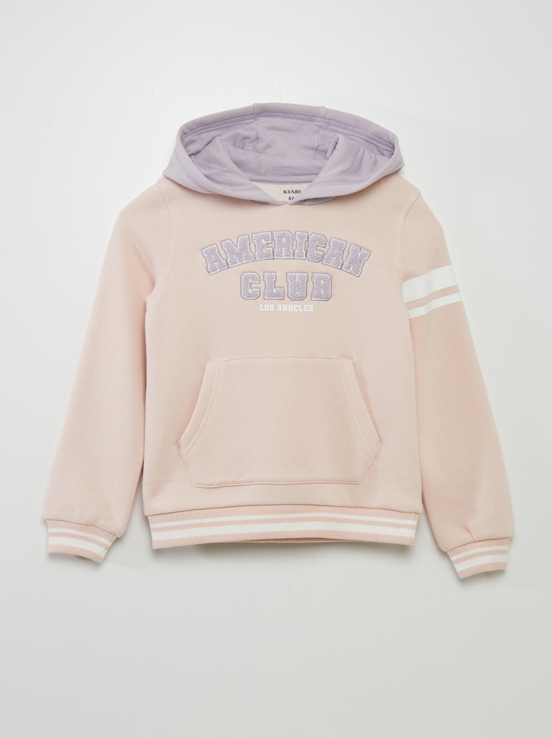 Sweatshirt com capuz bicolor estilo americano ROSA - Kiabi