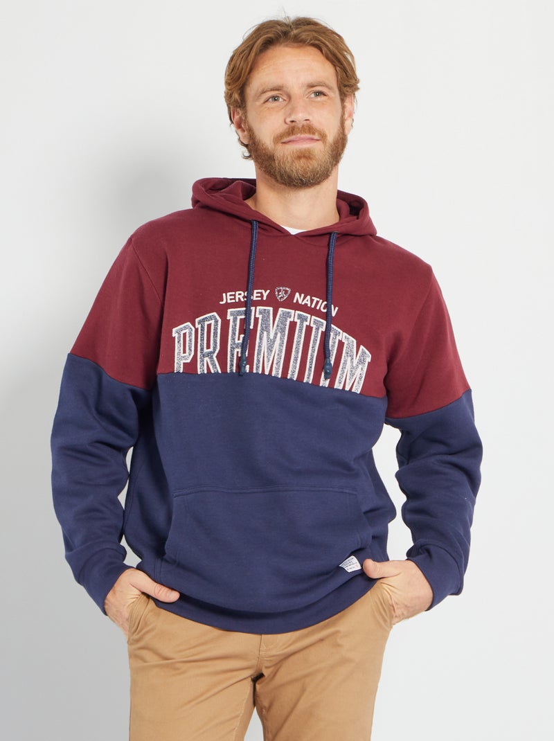 Sweatshirt com capuz bicolor ROXO - Kiabi