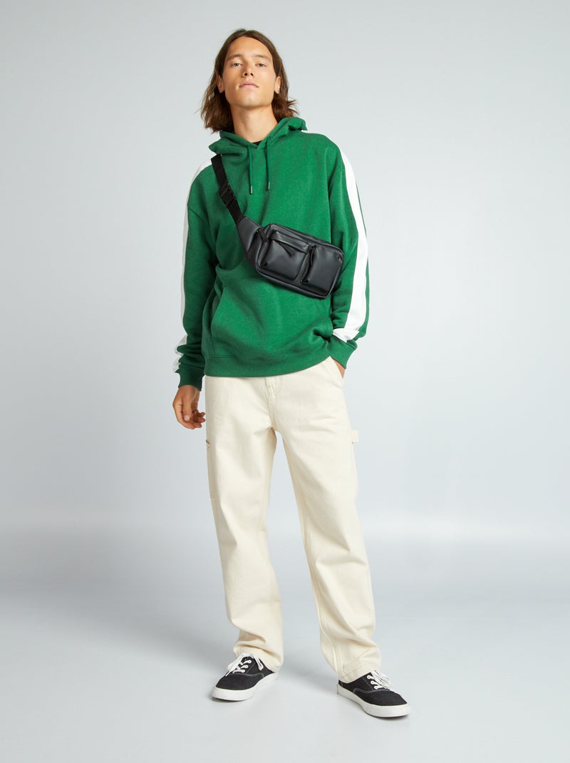 Sweatshirt com capuz bicolor Verde - Kiabi
