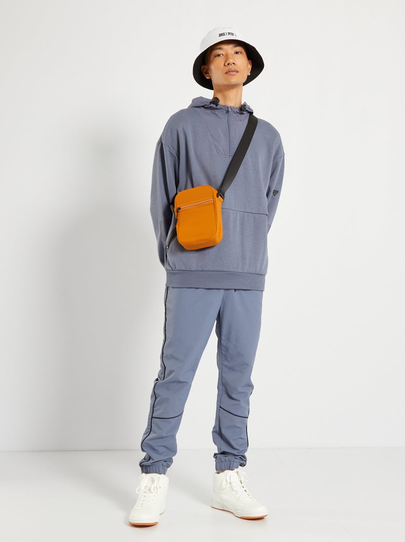 Sweatshirt com capuz bimatéria CINZA - Kiabi