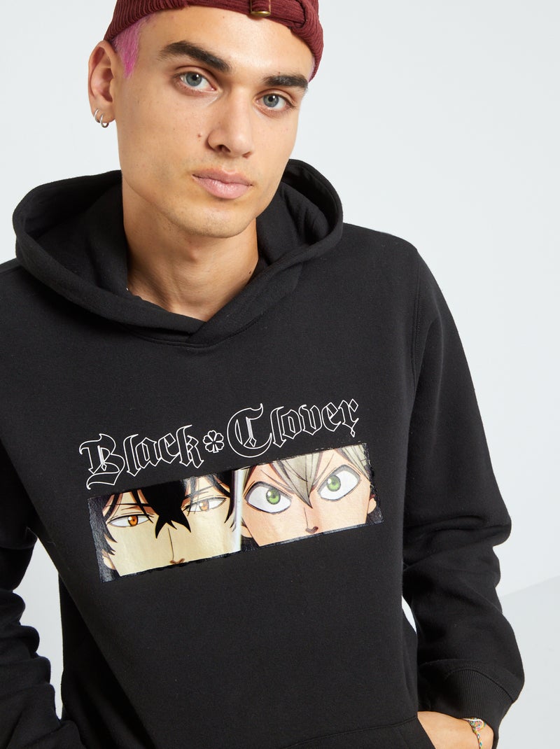 Sweatshirt com capuz 'Black Clover' Preto - Kiabi